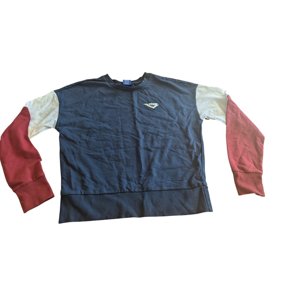 Vintage PONY Colorblock Crew Neck Sweatshirt Pullover Top‎ Medium